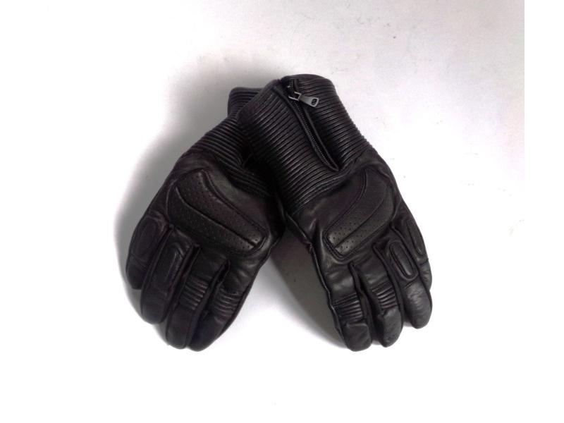 Rękawice motocyklowe, skórzane, czarne, rozmiar XL