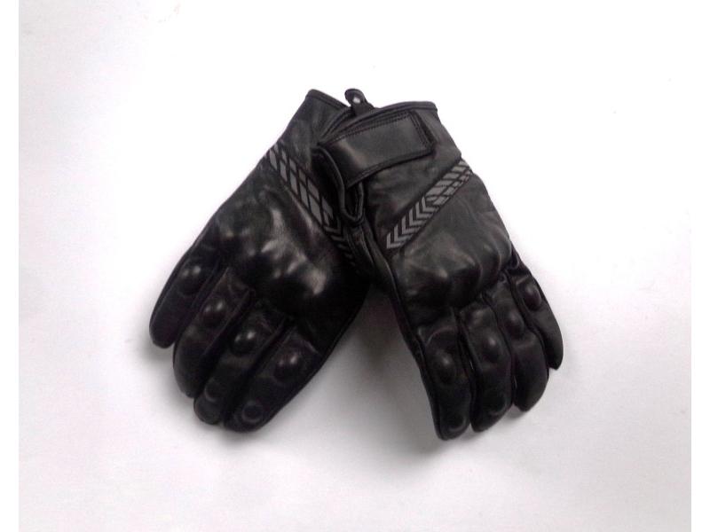 Rękawice motocyklowe, skórzane, czarne, rozmiar M