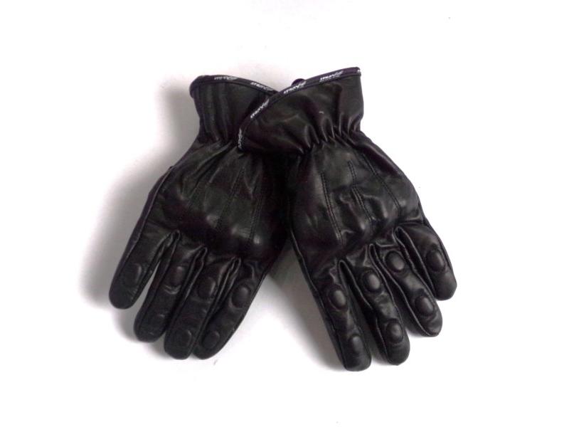 Rękawice motocyklowe, skórzane, czarne, rozmiar M